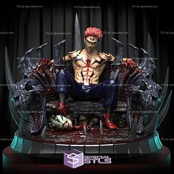 Ryomen Sukuna on Throne 3D Printing Model Jujutsu Kaisen STL Files