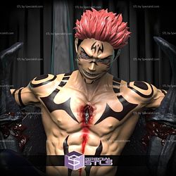 Ryomen Sukuna on Throne 3D Printing Model Jujutsu Kaisen STL Files