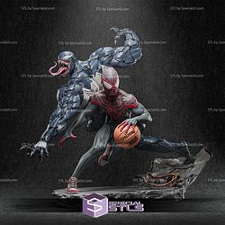 Spider Man Miles Morales and Venom V2 STL Files Basketball Match