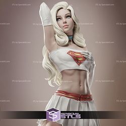Super Girl White Suit V4 STL Files 3D Printing Figurine