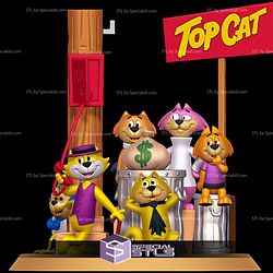 Top Cat Diorama 3D Printing Model STL Files