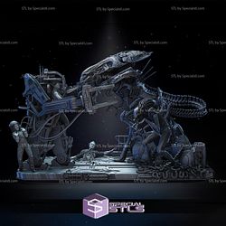 Alien Diorama 3D Printing Figurine STL Files - Base Diorama