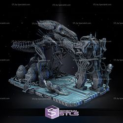 Alien Diorama 3D Printing Figurine STL Files