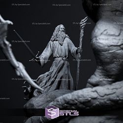 Balrog vs Gandalf Diorama V2 3D Print STL Files