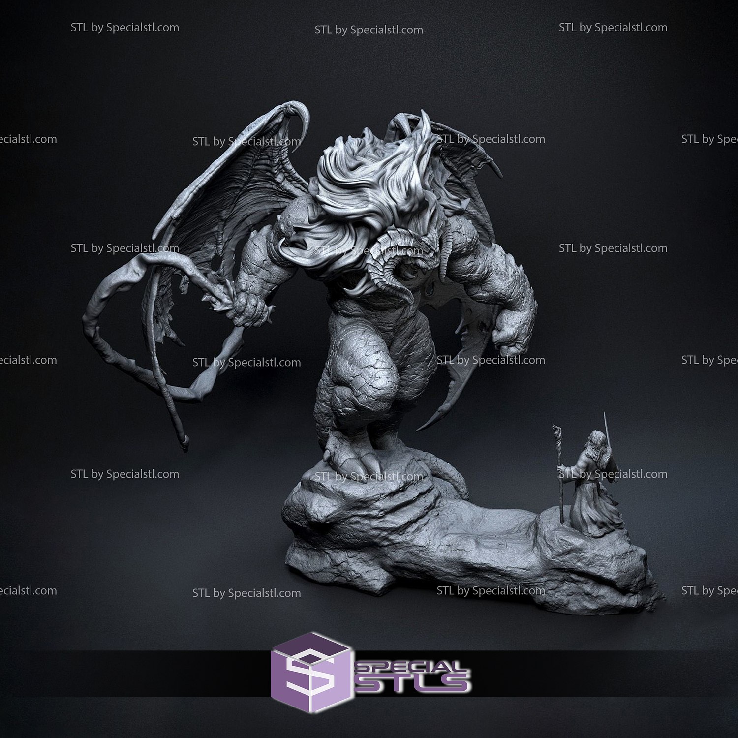 STL file Gandalf and Balrog Booknook, Support Free printing 🧙‍♂️・3D print  object to download・Cults