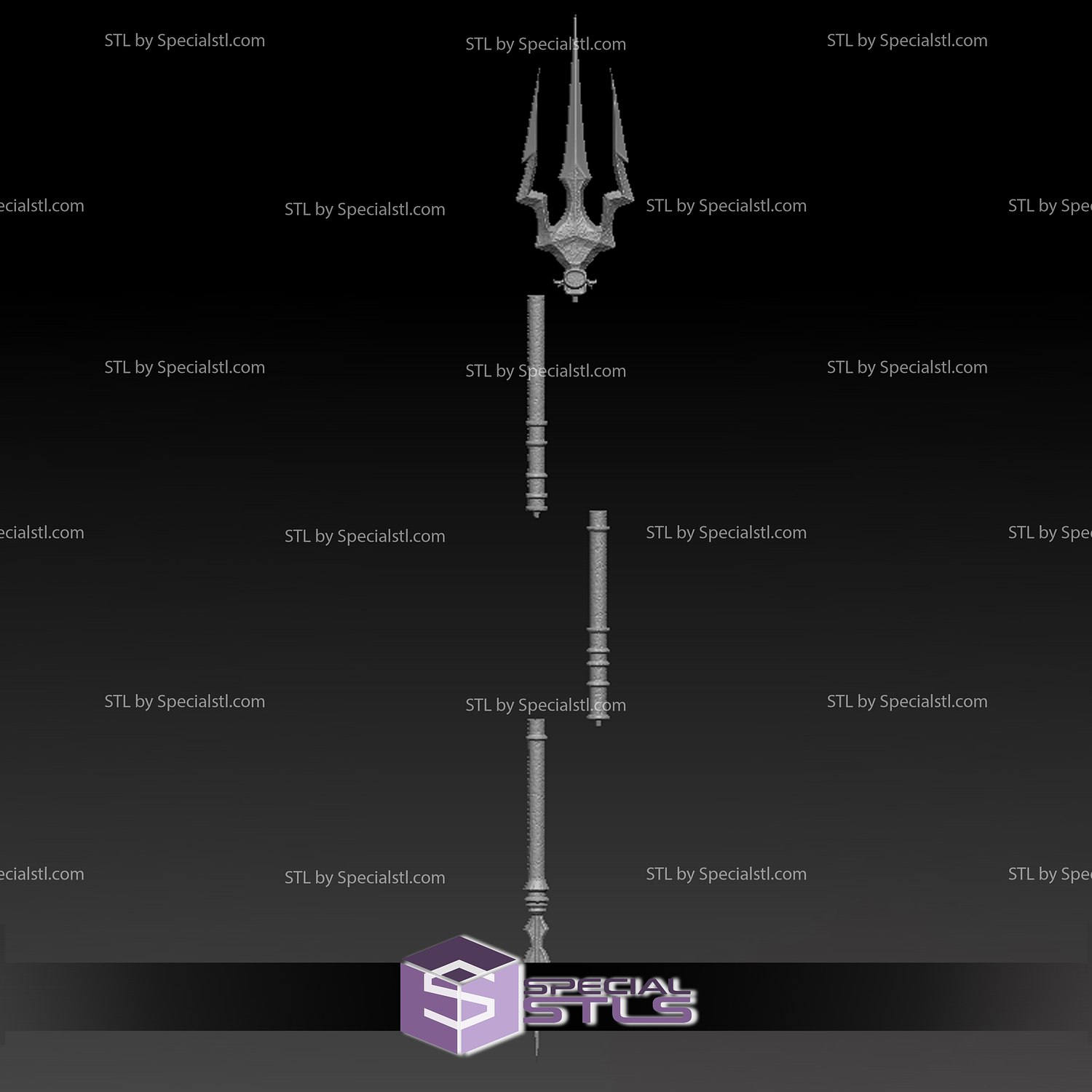 Aquaman Trident STL files - Cosplay Weapon 3D model 3D printable
