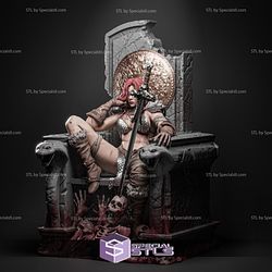 Red Sonja on Throne 3D Print STL Files