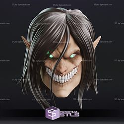 Cosplay STL Files Eren Attack Titan Mask 3D Print Wearable