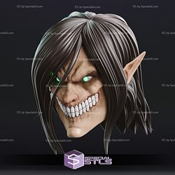 Cosplay STL Files Eren Attack Titan Mask 3D Print Wearable