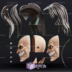 Cosplay STL Files Eren Attack Titan Mask 3D Print Wearable