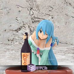 Aqua Konosuba and Wine Bottle 3D Model STL Files