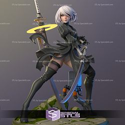 2B and Weapon Various Version 3D Model Nier Automata STL Files