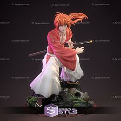 Kenshin Himura in Action V2 3D Print STL 3D Model