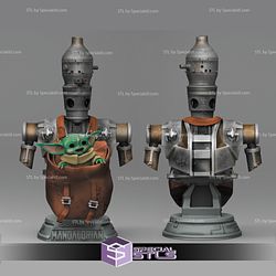 Grogu and Ig -11 Mandalorian Bust 3D Model