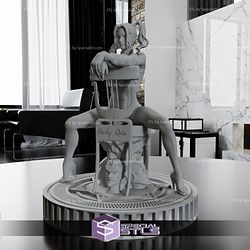 Harley Quinn Sitting on Chair 3D Print STL 3D Model