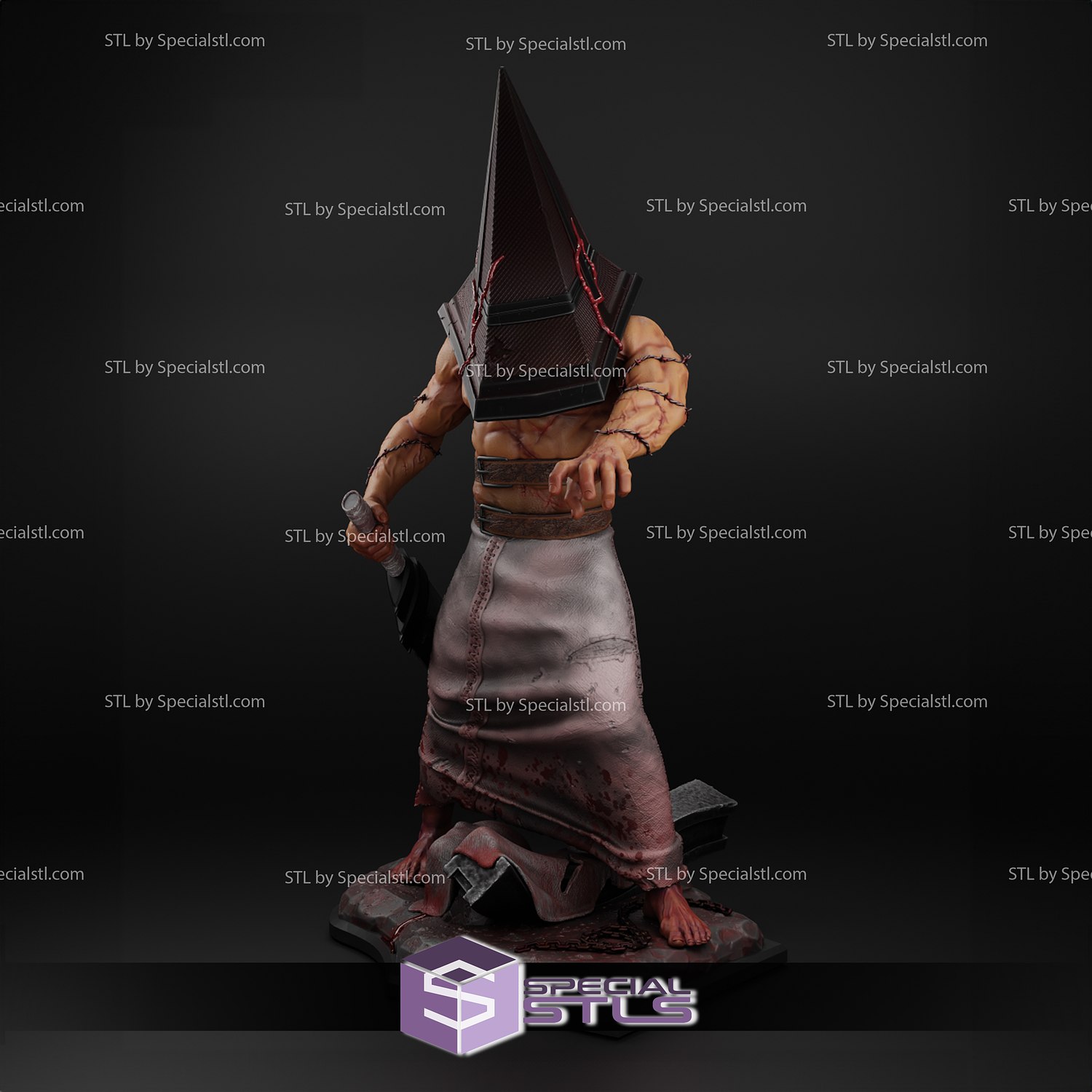 Pyramid Head 3D Figure STL 3D Model 3D Printable File 3D 