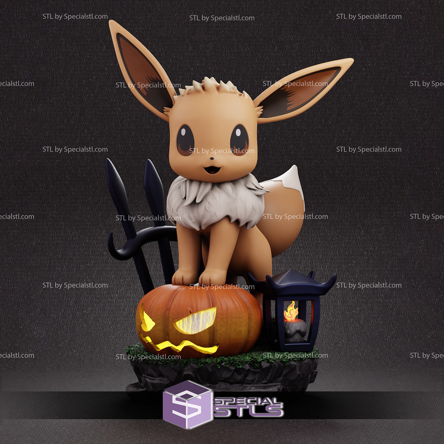 Eevee Pokemon Halloween 3D Print STL 3D Model