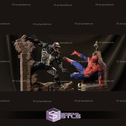 Spiderman 1994 vs Venom Diorama 3D Print STL