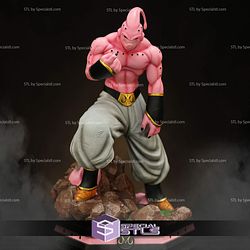 Super Buu Standing on Rock Base 3D Print