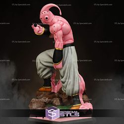 Super Buu Standing on Rock Base 3D Print