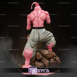 Super Buu Standing on Rock Base 3D Print