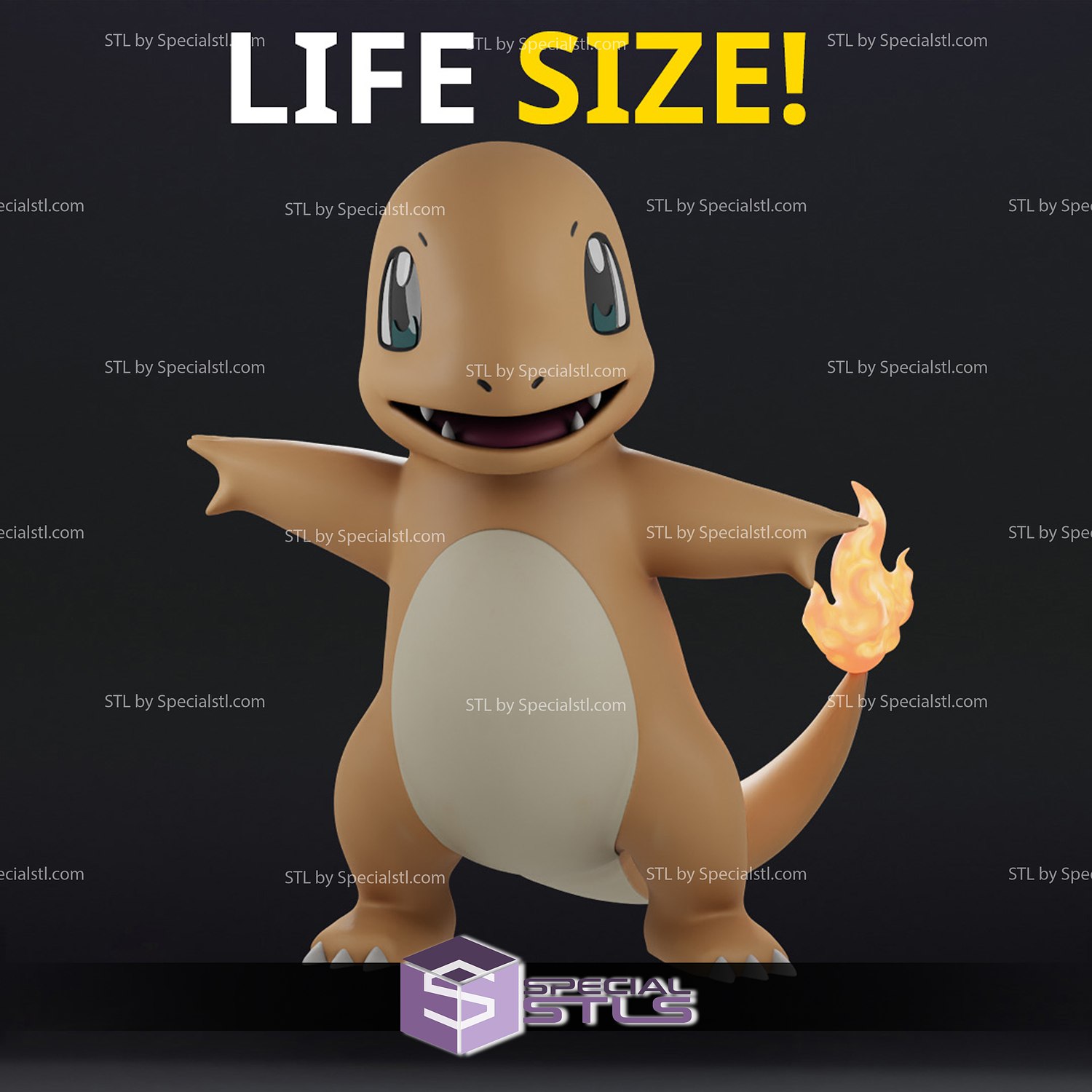 Charmander Life Size STL Files 3D Print