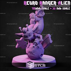 Pin Up Girl Collection - Retro Alien Ranger 3D Model