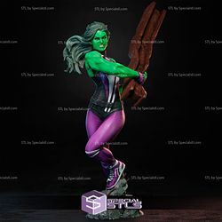 She Hulk in Action 3D Print STL Marvel 3D Model