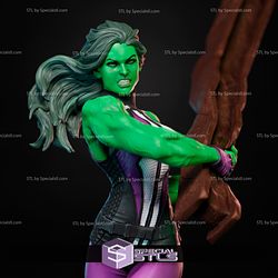 She Hulk in Action 3D Print STL Marvel 3D Model