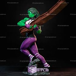 She Hulk in Action 3D Print STL Marvel 3D Model