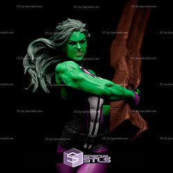 She Hulk in Action 3D Print STL Marvel 3D Model