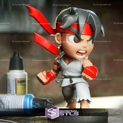 Chibi STL Collection - Ryu Chibi 3D Print Street Fighter STL Files