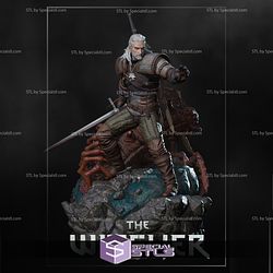 Geralt on Demon Base 3D Model The Witcher STL Files
