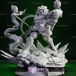 Broly Fighting Goku and Vegeta Diorama STL Files