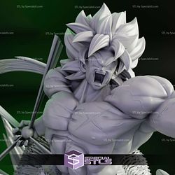 Broly Fighting Goku and Vegeta Diorama STL Files