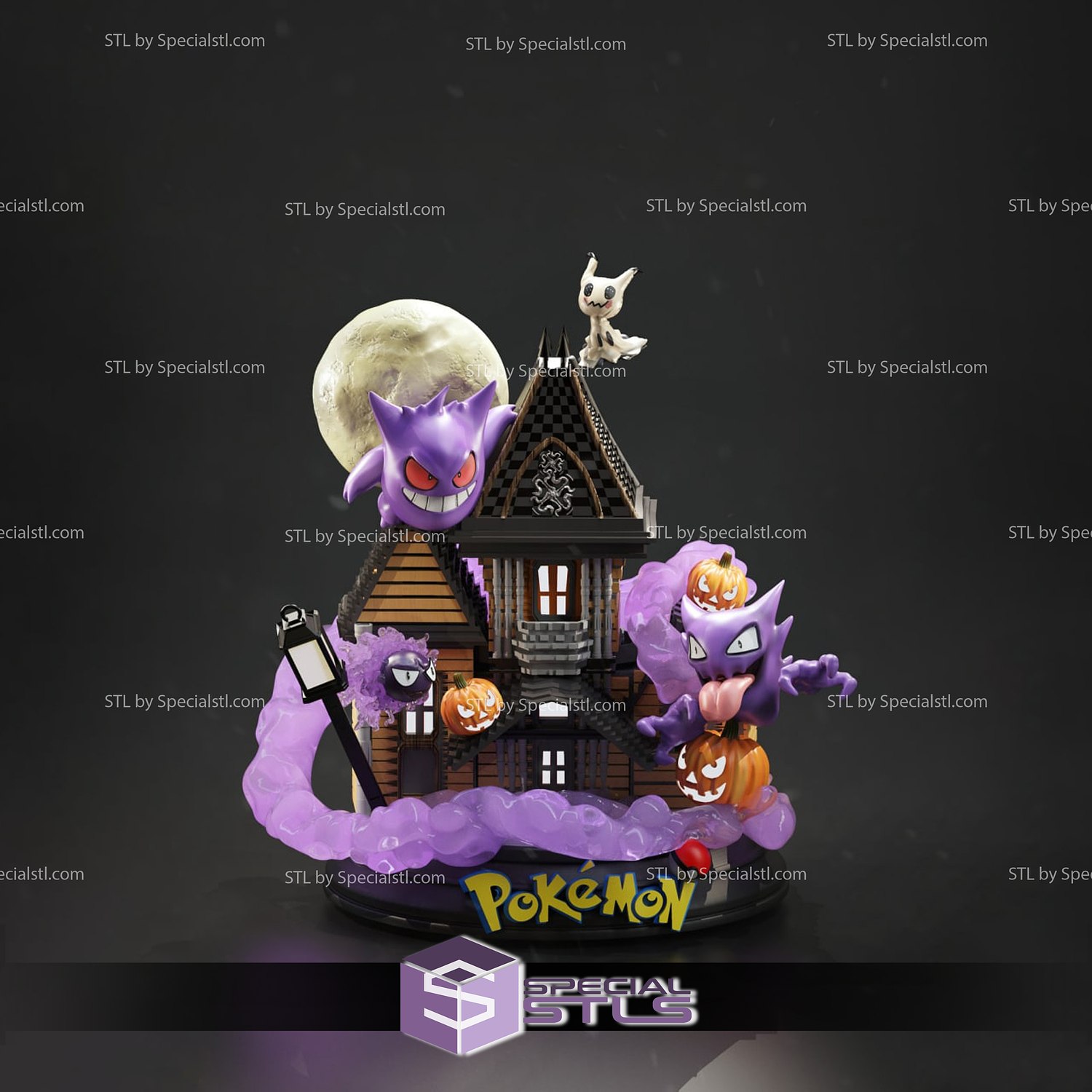 STL file Mega Gengar - Halloween - FAN ART - POKÉMON FIGURINE - 3D PRINT  MODEL 🎃・3D print object to download・Cults