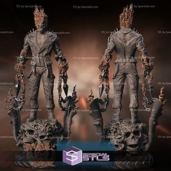 Ghost Rider and Fire 3D Model STL Files