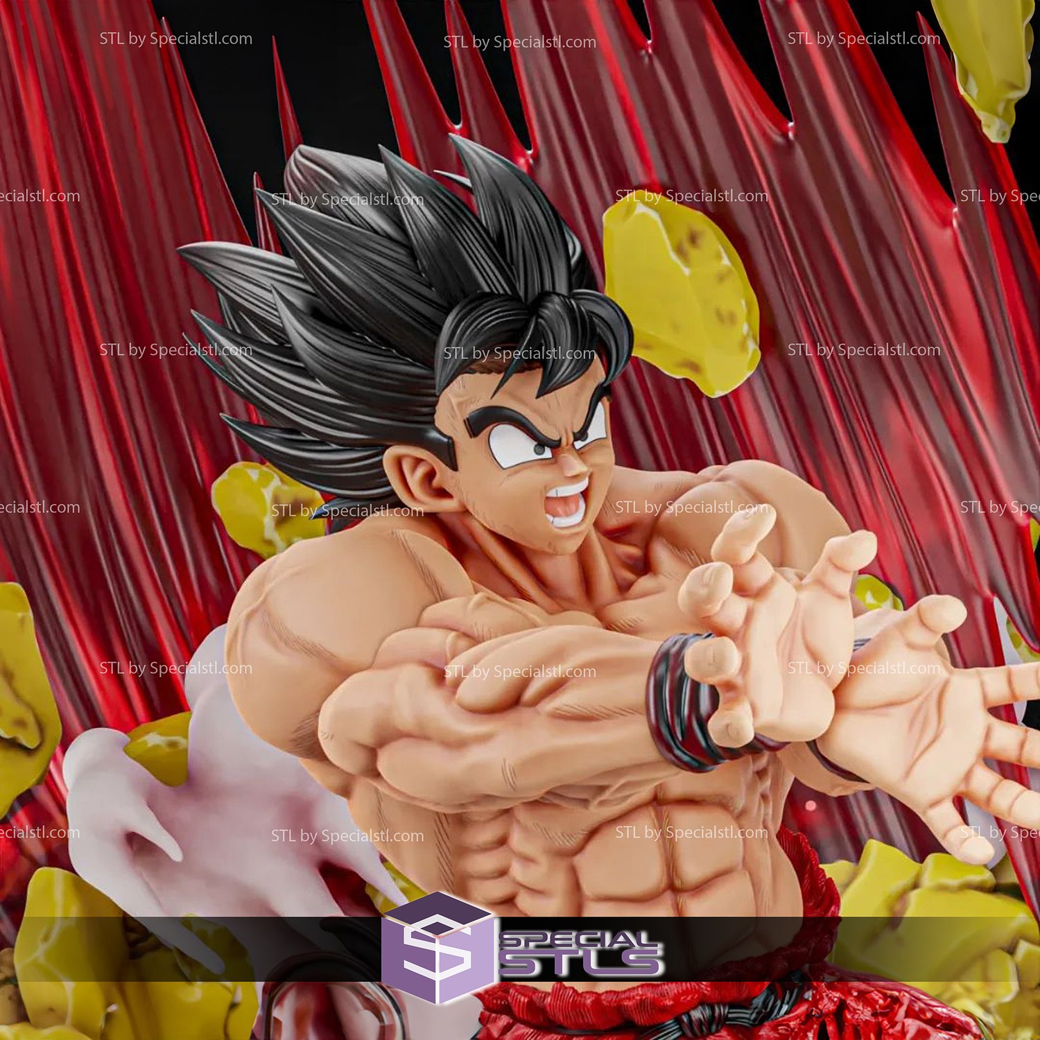 Goku Kaioken Diorama V3 STL Files Dragonball