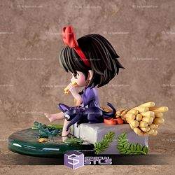 Kiki Breakfast STL Files Delivery Service Chibi