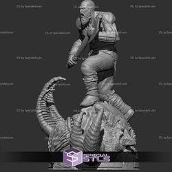 Kratos on Fire Troll Head STL Files God of War