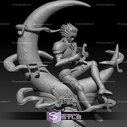 Orpheu Lyra Sitting on Moon STL Files Saint Seiya