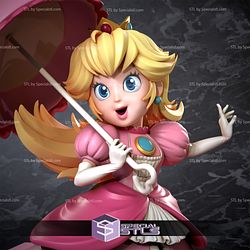 Princes Peach Video Game Version 3D Model Mario STL Files