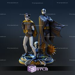Batman and Robin Old School Diorama 3D Print STL Files - Base Diorama