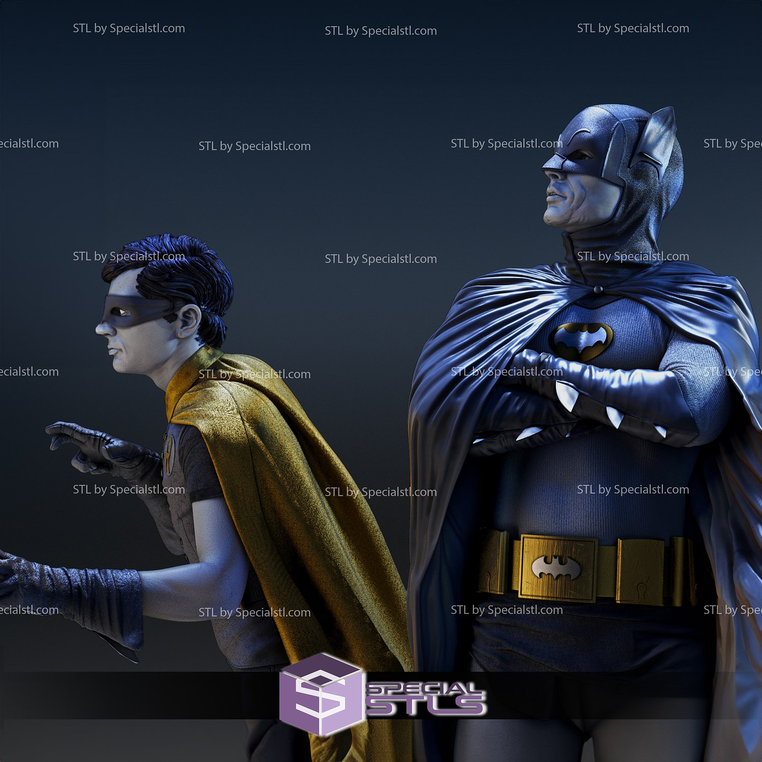 Batman and Robin Old School Diorama 3D Print STL Files