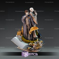 Lord Voldemort and Harry Potter Diorama STL Files 3D Printing Figurine - Base Diorama