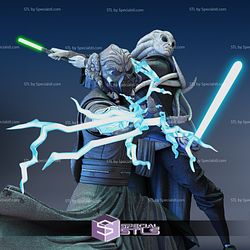 Plo Koon and Kit Fisto Diorama 3D Print STL Starwars 3D Model