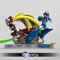 Megaman X and Zero 3D Print STL Battle Mode - Base Diorama