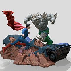 Superman Vs Doomsday Diorama