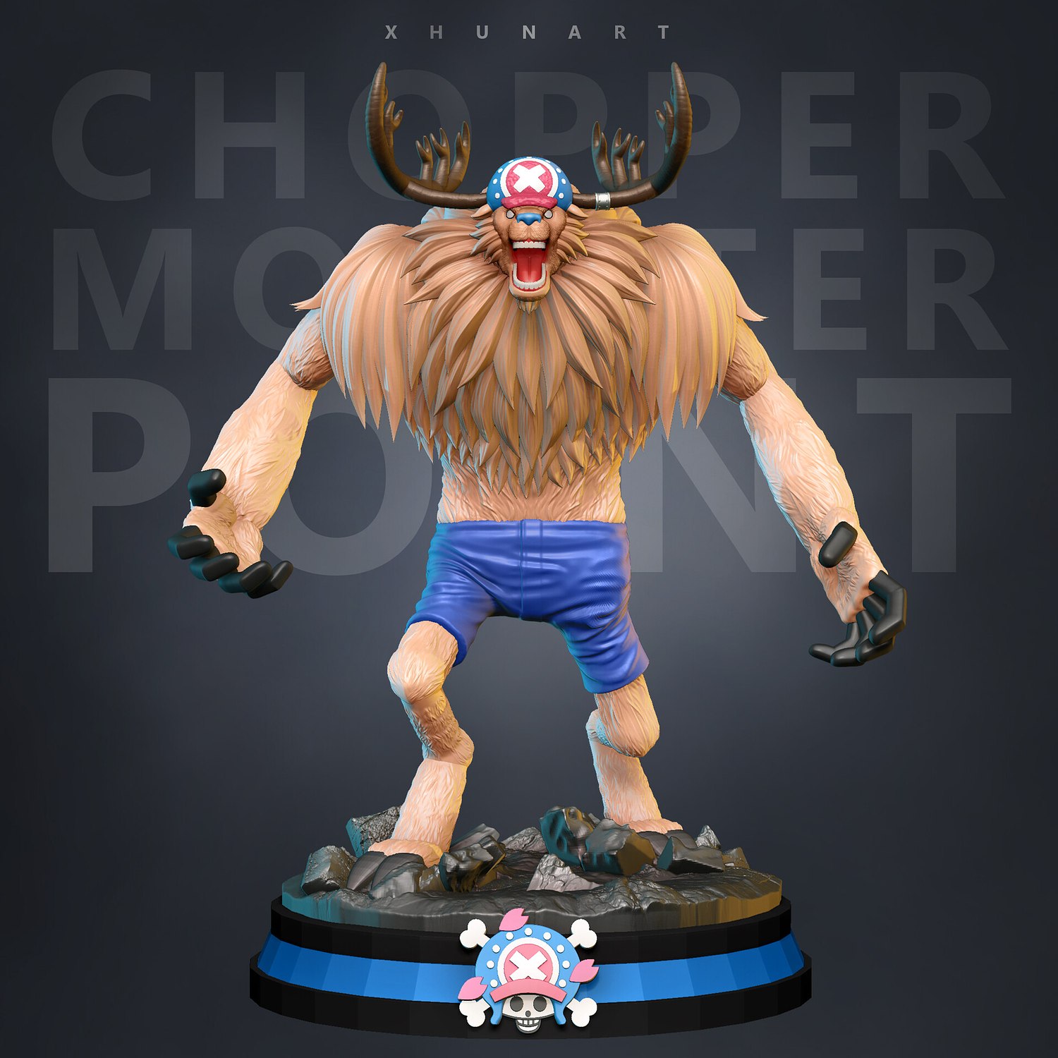 STL file CHOPPER ONE PIECE FIGURINE 👹・3D printable model to