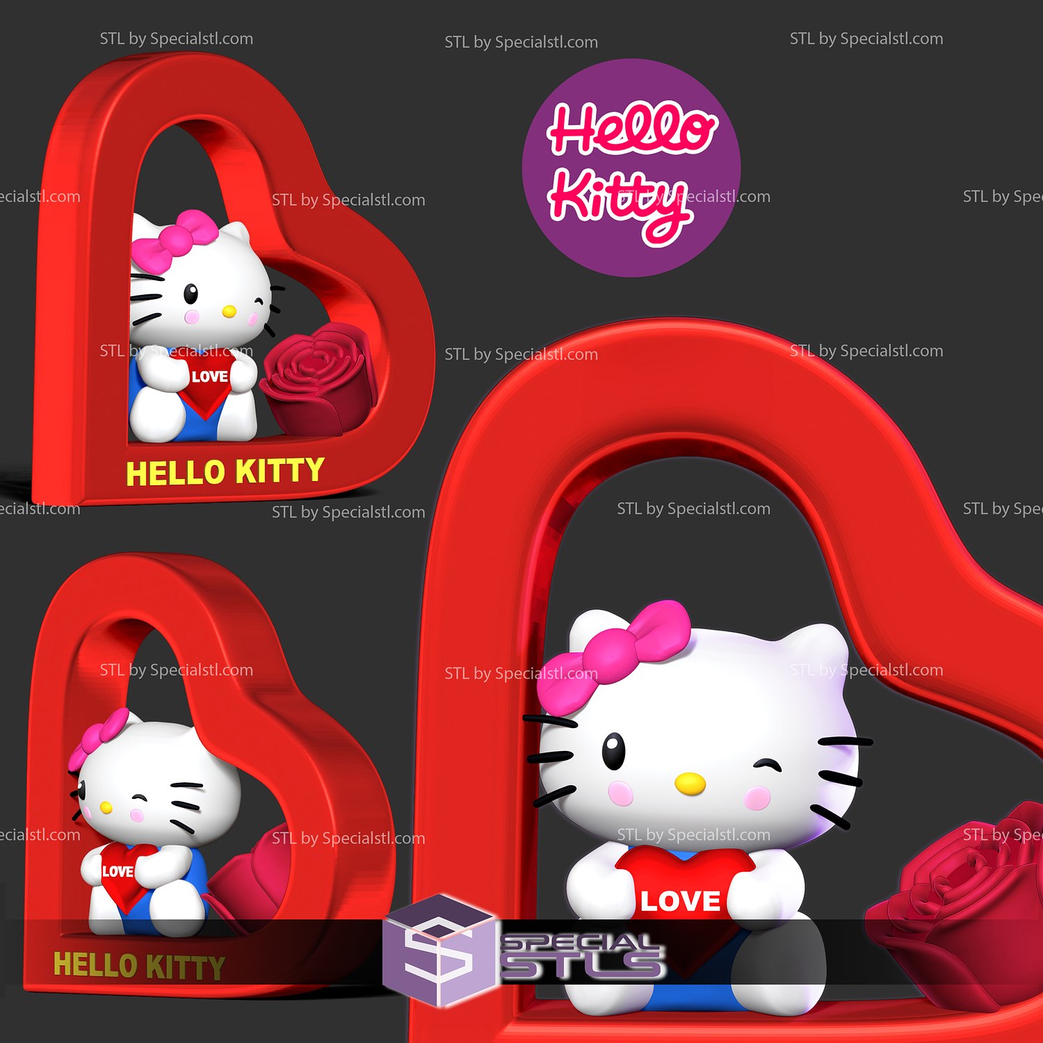 STL file straw topper hello kitty 👋・3D print model to download・Cults